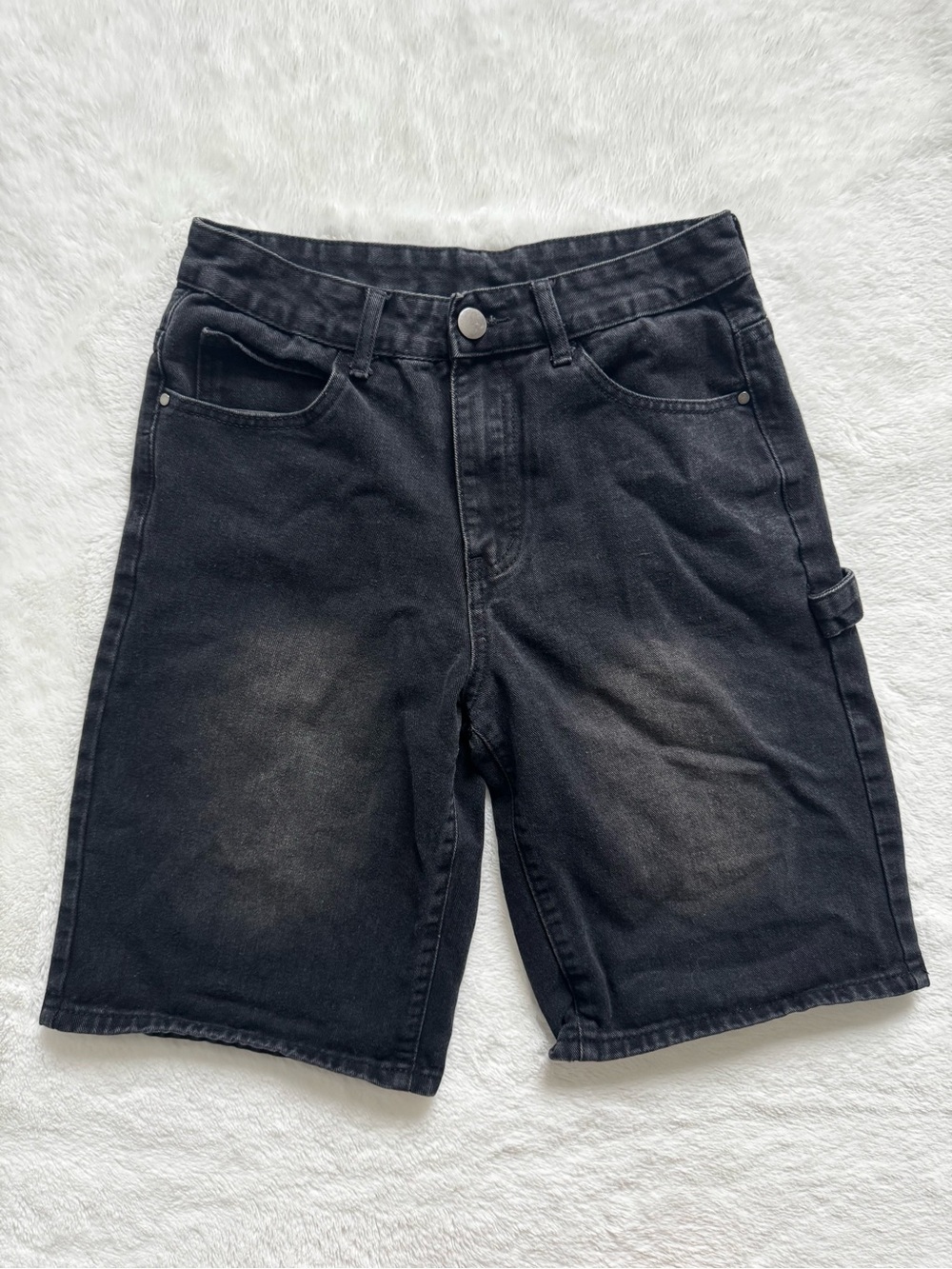 SHEIN | Black Denim Carpenter Jorts - Black